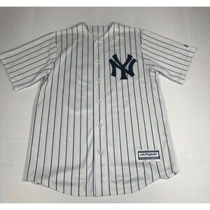 Majestic Aaron Judge New York Yankees Pinstripe Jersey Cool Base White Large